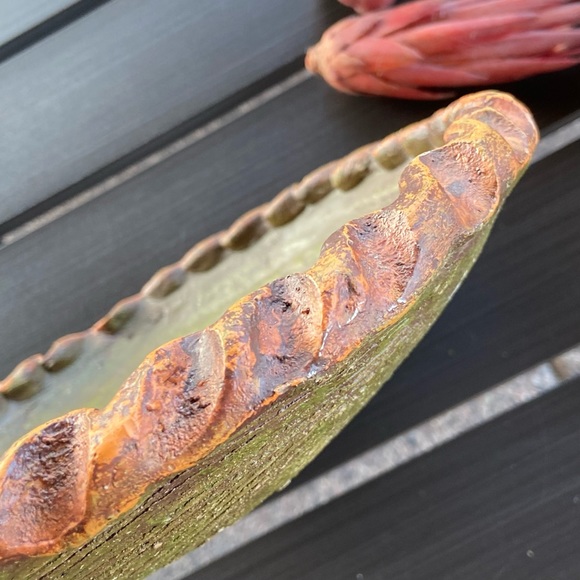 Plaster Bowl (HEAVY)  Dried Flowers/Veggies INCLUDED - Picture 4 of 8